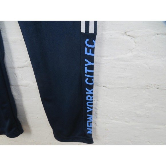 New York City FC Pants Mens Large Blue Adidas MLS Soccer Aeroready Warm Up Gym - Picture 4 of 14